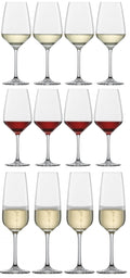 Schott Zwiesel Juego de copas de vino Tulip 12 piezas - Copas de vino tinto, copas de vino blanco y copas de champán