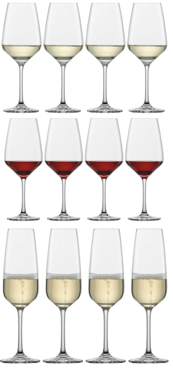 Schott Zwiesel Juego de copas de vino Tulip 12 piezas - Copas de vino tinto, copas de vino blanco y copas de champán