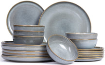 Set de vajilla ASA Selection Saisons - Denim 18 piezas / 6 personas - 6 platos de cena, 6 platos de desayuno y 6 cuencos