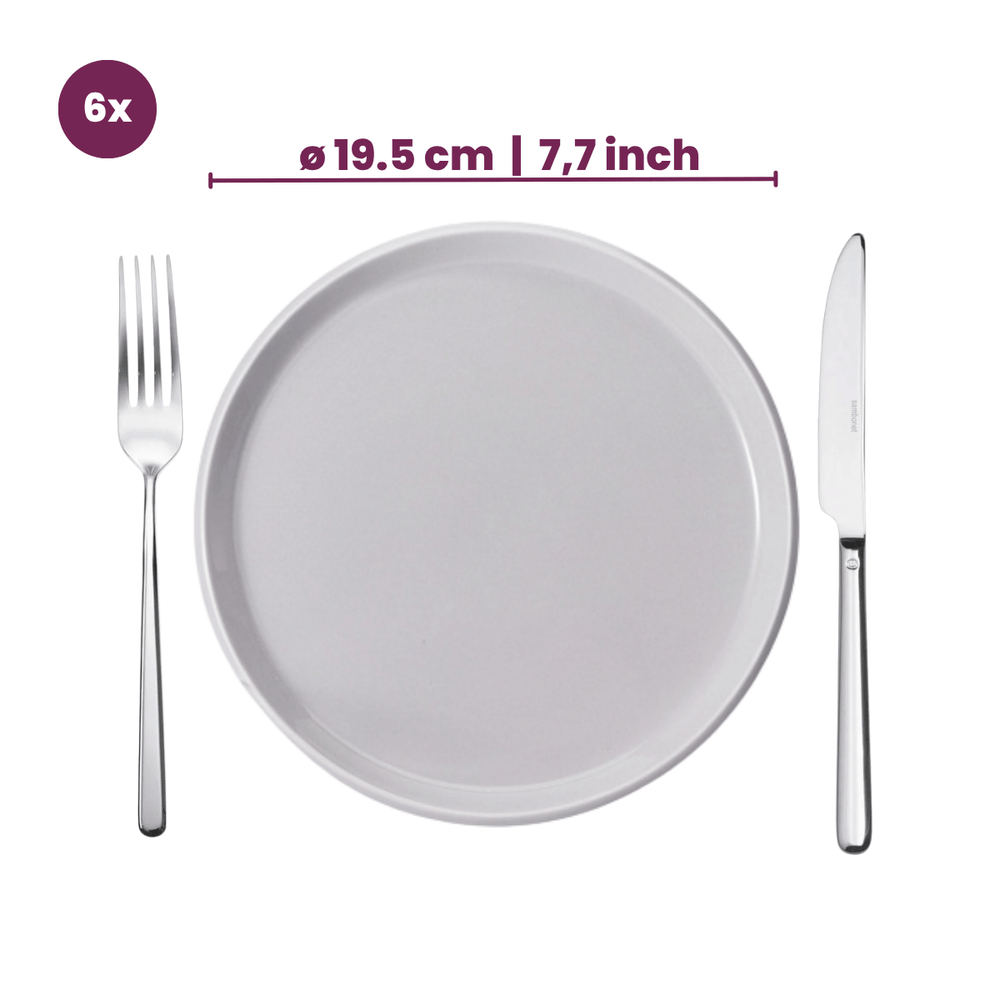 Cookinglife Platos de desayuno / Platos de postre Siaki - Blanco / Azul / Gris ø 19 cm - Porcelana - 6 piezas