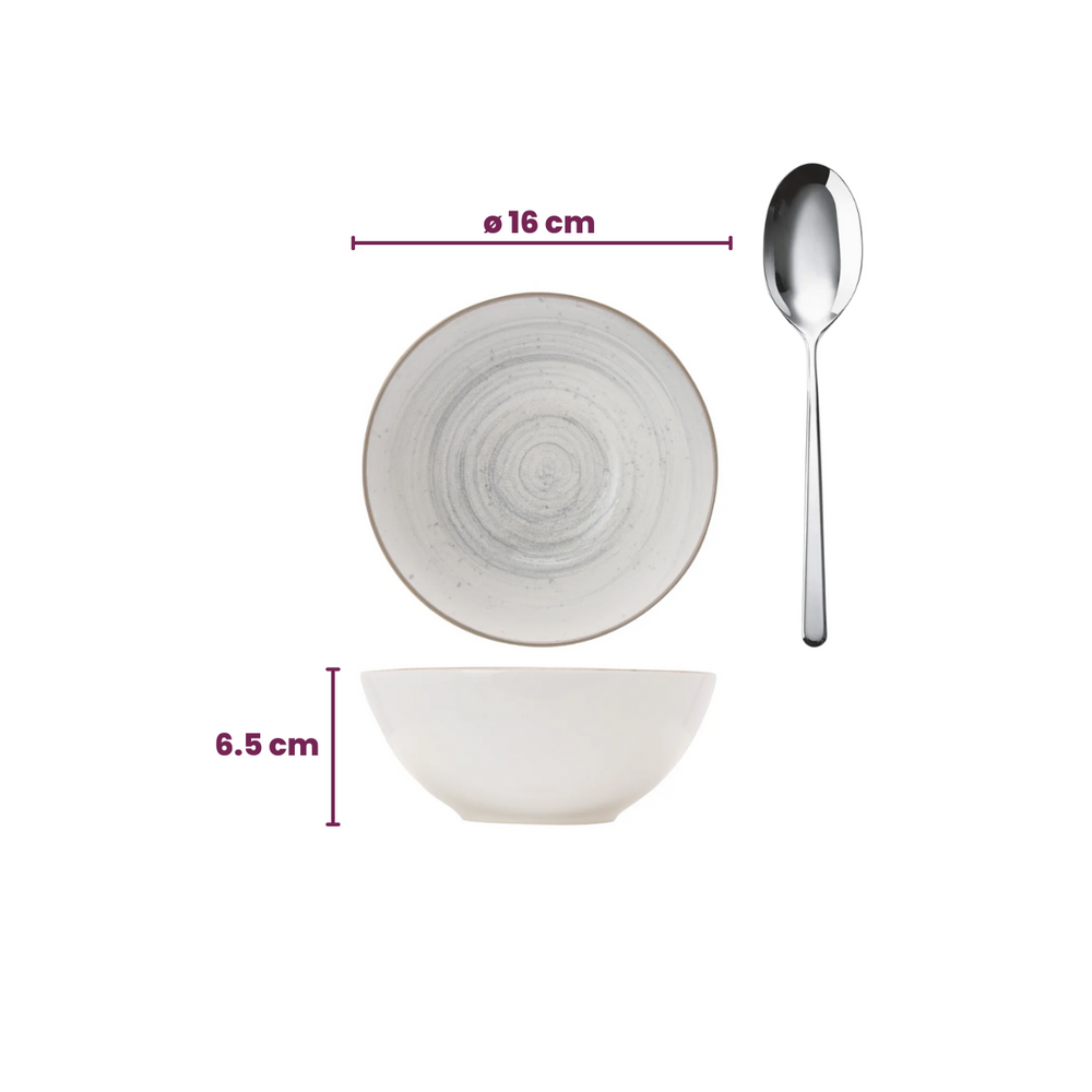 Juego de vajilla Cosy & Trendy Sintra Dusty Blue 16 piezas / 4 personas - 4 platos de cena, 4 platos de desayuno, 4 platos hondos y 4 cuencos