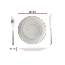Juego de vajilla Cosy & Trendy Sintra Dusty Blue 16 piezas / 4 personas - 4 platos de cena, 4 platos de desayuno, 4 platos hondos y 4 cuencos