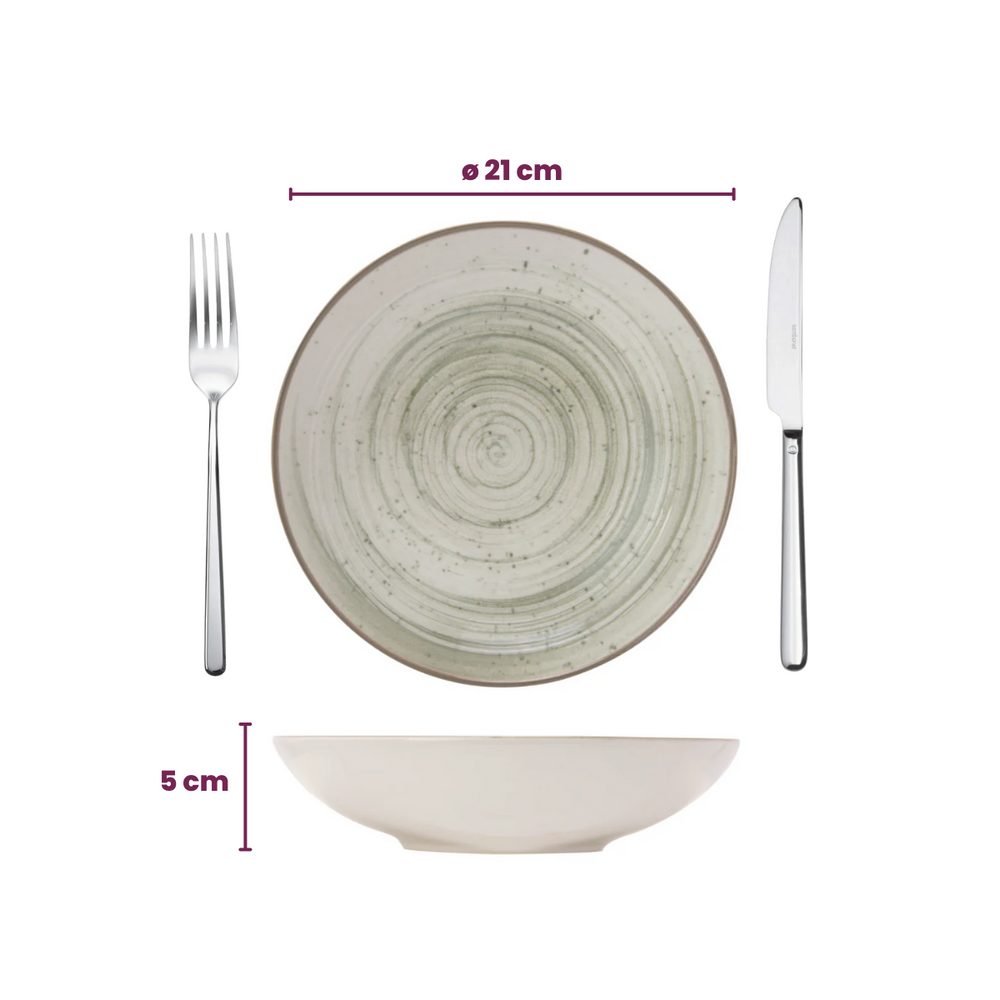 Cosy & Trendy Platos hondos / Platos para pasta Sintra Verde Hiedra ø 21 cm - 4 piezas