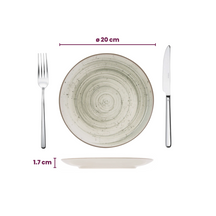 Juego de vajilla Cosy & Trendy Sintra Ivy Green 16 piezas / 4 personas - 4 platos de cena, 4 platos de desayuno, 4 platos hondos y 4 cuencos