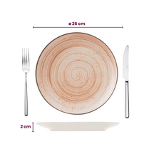 Juego de vajilla Cosy & Trendy Sintra Terracotta 16 piezas / 4 personas - 4 platos de cena, 4 platos de desayuno, 4 platos hondos y 4 cuencos