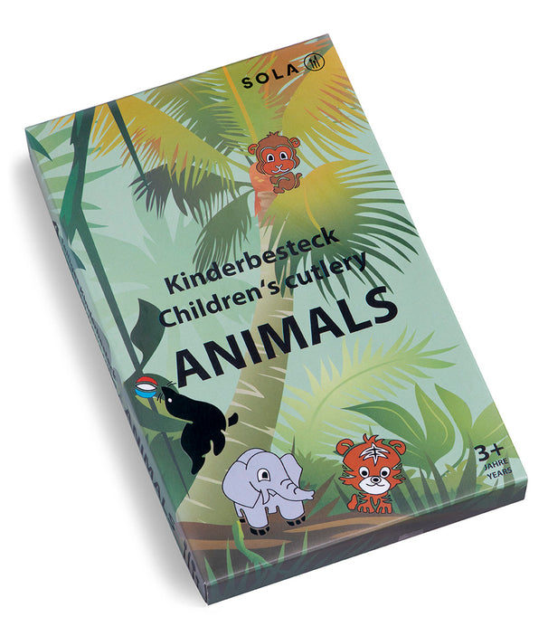 Cubiertos infantiles Sola Animales de la jungla - Acero inoxidable 18/10 - Juego de 4 piezas