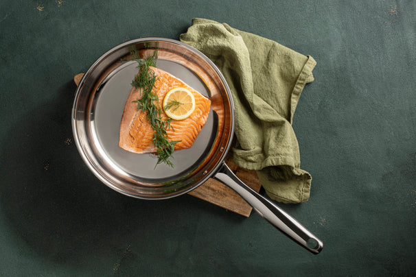 Sola Set de ollas Green Cooking Triply acero inoxidable 2 piezas - Sartén ø 24 y 28 cm - apto para todas las fuentes de calor - sin recubrimiento antiadherente