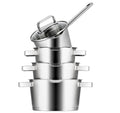 Sola Set de ollas Diamond 4 piezas acero inoxidable - apto para extracción de aire - Olla ø 16, 18, 20 cm y cazo ø 16 cm - apto para todas las fuentes de calor