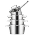 Sola Set de ollas Diamond 4 piezas acero inoxidable - apto para extracción de aire - Olla ø 16, 18, 20 cm y cazo ø 16 cm - apto para todas las fuentes de calor