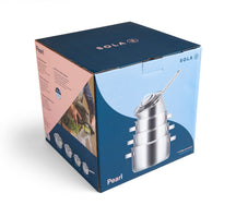 Sola Set de ollas Pearl 4 piezas acero inoxidable - apto para extracción de aire - Olla ø 16, 18, 20 cm y cazo ø 16 cm - apto para todas las fuentes de calor