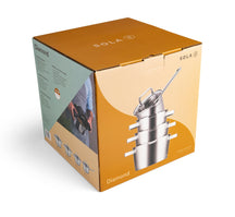 Sola Set de ollas Diamond 4 piezas acero inoxidable - apto para extracción de aire - Olla ø 16, 18, 20 cm y cazo ø 16 cm - apto para todas las fuentes de calor