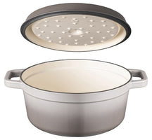 Sola Cazuela con tapa de hierro fundido - Gris - ø 24 cm / 3.2 litros - revestimiento antiadherente esmaltado