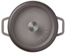 Sola Cazuela con tapa de hierro fundido - Gris - ø 24 cm / 3.2 litros - revestimiento antiadherente esmaltado
