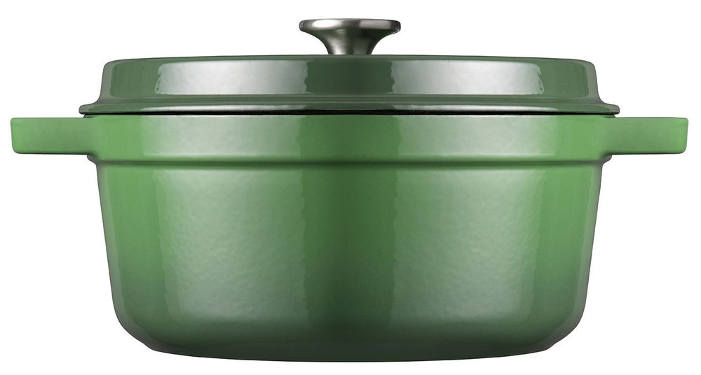 Sola Cazuela con tapa de hierro fundido - Verde - ø 24 cm / 3.2 litros - revestimiento antiadherente esmaltado