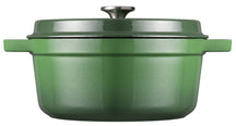 Sola Cazuela con tapa de hierro fundido - Verde - ø 24 cm / 3.2 litros - revestimiento antiadherente esmaltado