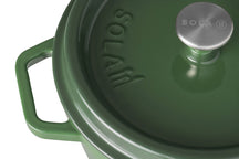 Sola Cazuela con tapa de hierro fundido - Verde - ø 24 cm / 3.2 litros - revestimiento antiadherente esmaltado