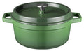 Sola Cazuela con tapa de hierro fundido - Verde - ø 24 cm / 3.2 litros - revestimiento antiadherente esmaltado