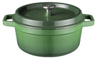 Sola Cazuela con tapa de hierro fundido - Verde - ø 24 cm / 3.2 litros - revestimiento antiadherente esmaltado