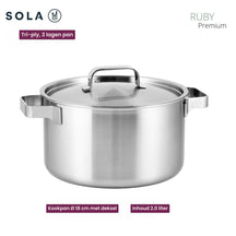 Sola Set de Sartenes Ruby 7 Piezas Premium Triply Acero Inoxidable - Cacerola ø 16, 18, 20 y 24 cm y Cacerola ø 16 cm & BEKA Sartenes Pro Induc ø 24 & 28 cm