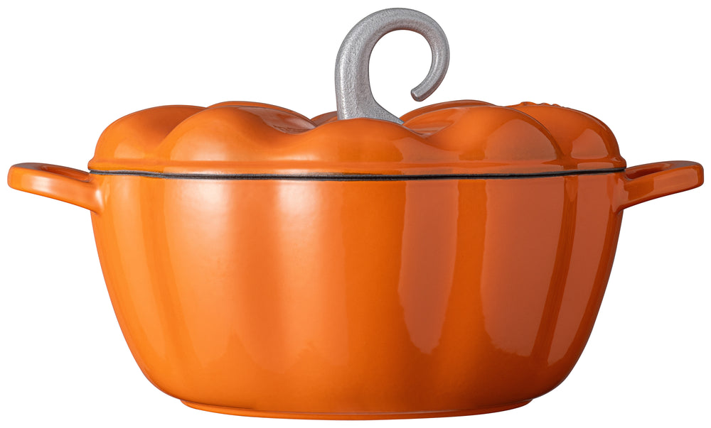 Sola Olla de Cocción Calabaza Naranja - Hierro Fundido - ø 24 cm / 2,8 Litros - revestimiento antiadherente esmaltado