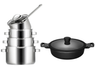 Set de sartenes Sola Pearl 5 piezas de acero inoxidable - compatible con extracción de humos & Sartén para aperitivos Sola Fair ø 28 cm - apto para todas las fuentes de calor