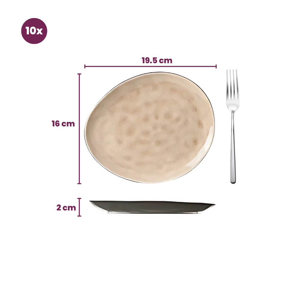 Platos de desayuno / postre Streetfood 19.5 x 16 cm - 10 piezas Cosy & Trendy