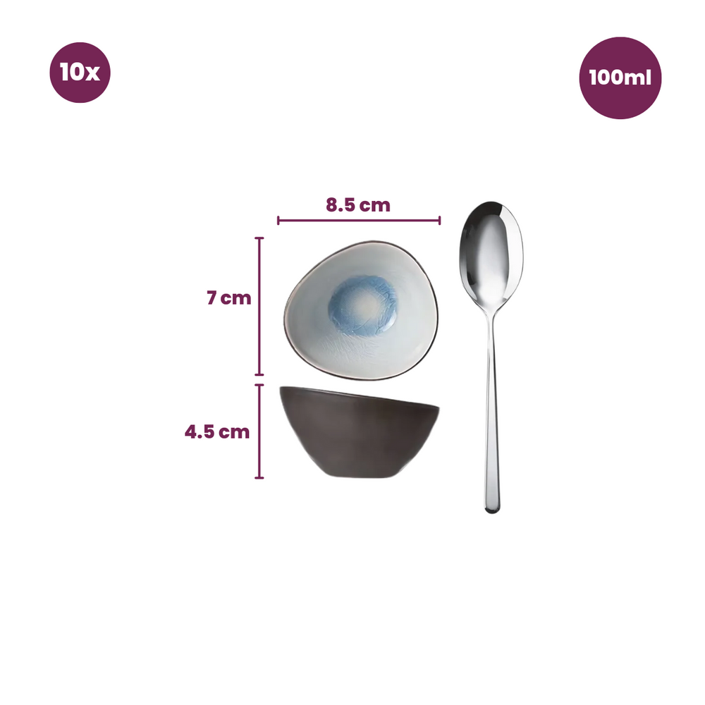 Platos pequeños / platos para dips Streetfood 9 x 7 cm / 100 ml - 10 piezas Cosy & Trendy