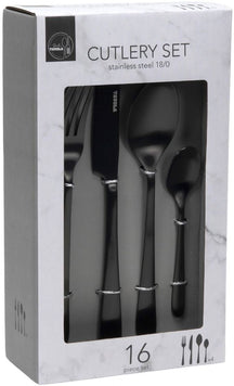 Juego de cubiertos Studio Tavola - Moderno - Negro - 16 piezas / 4 personas