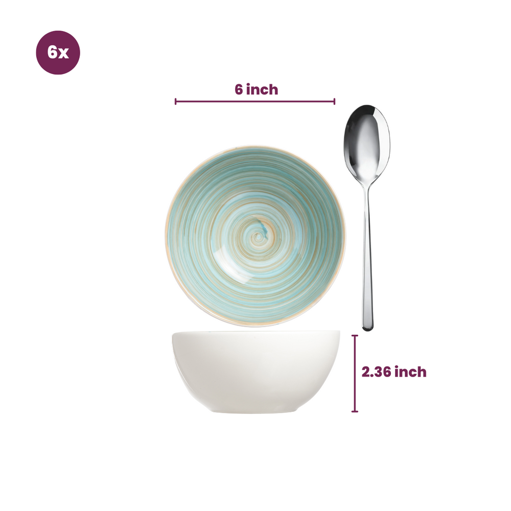 Cuencos para sopa Cosy & Trendy Turbolino Azul ø 15 cm - 6 piezas / 500 ml - 6 piezas