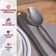 Villeroy & Boch Juego de cubiertos Piemont - Acero inoxidable 18/10 - 4 piezas / 1 persona