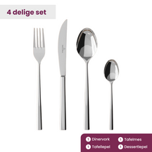 Villeroy & Boch Juego de cubiertos Piemont - Acero inoxidable 18/10 - 4 piezas / 1 persona