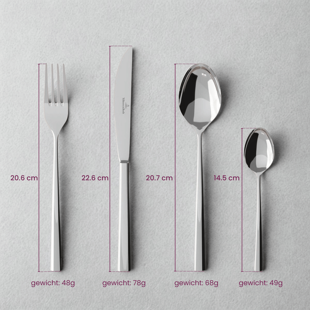 Villeroy & Boch Juego de cubiertos Piemont - Acero inoxidable 18/10 - 24 piezas / 6 personas