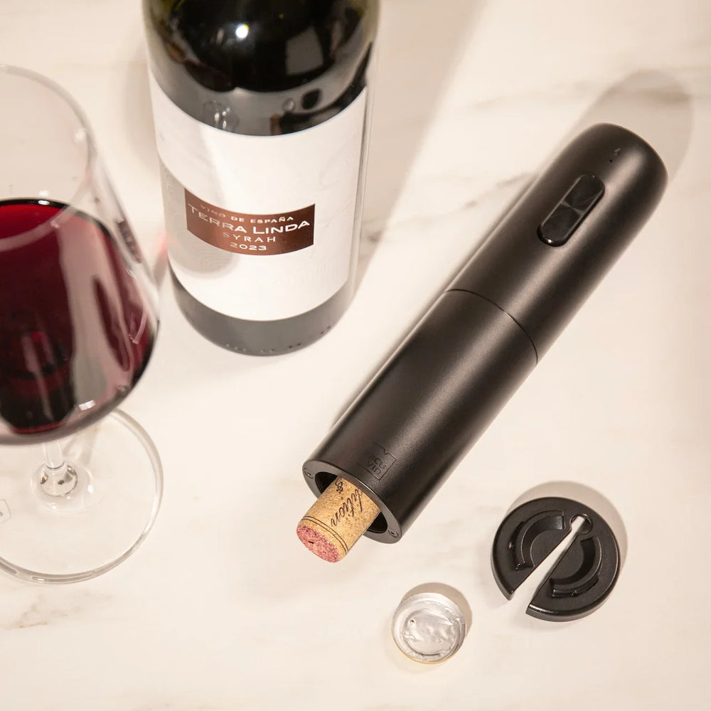 Abrebotellas eléctrico Vacu Vin + Cortador de cápsulas - Negro