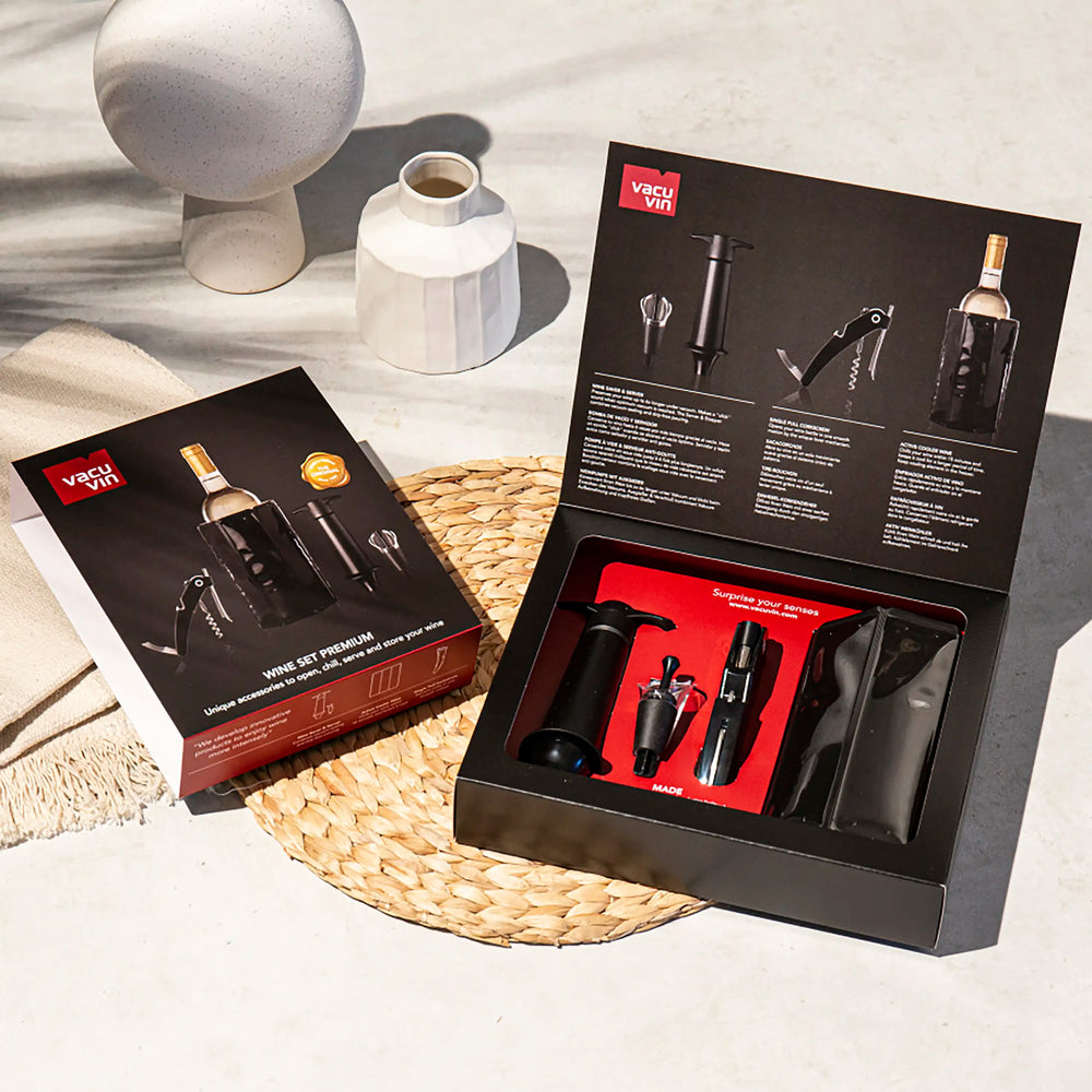Set de vino Vacu Vin Premium - Negro - Set de 4 piezas