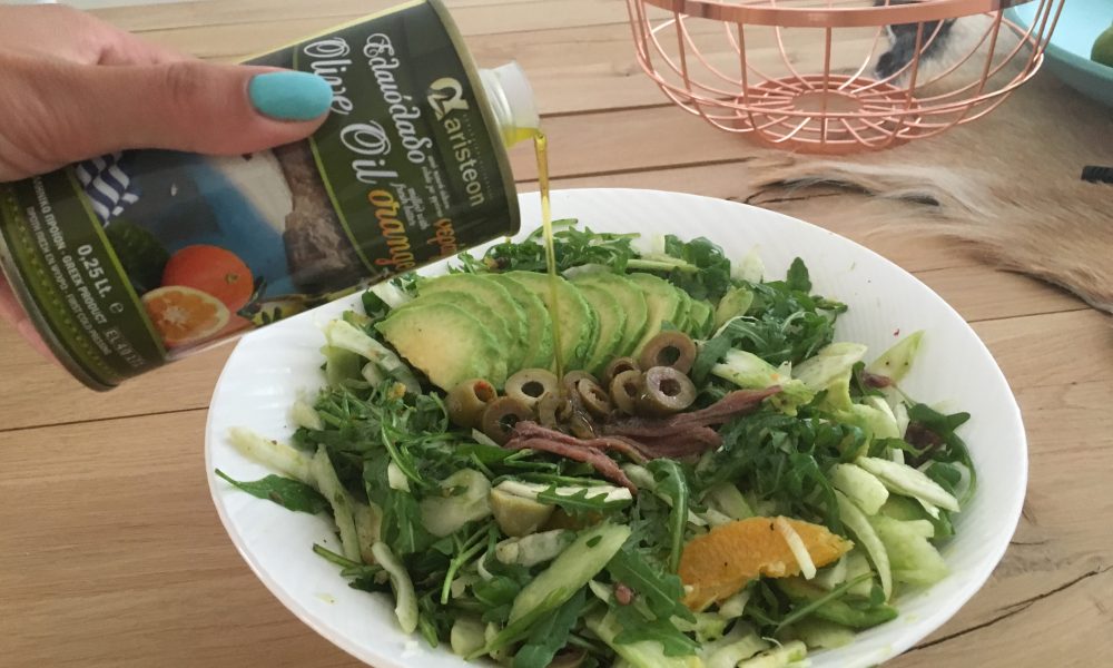 Ensalada fresca de hinojo, aguacate y naranja