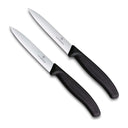 Victorinox Set de cuchillos de oficina Swiss Classic Negro 2 piezas - Cuchillo de oficina dentado y liso