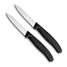 Victorinox Schilmesjes Swiss Classic 8 cm 2 stuks met zwart heft, vrijstaand op witte achtergrond