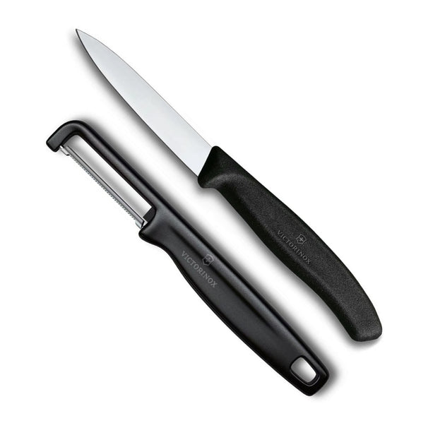 Victorinox Schilmessenset Swiss Classic Zwart 2-delig - Schilmes & Rechte Dunschiller