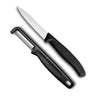 Victorinox Schilmessenset Swiss Classic 2-delig schilmes en rechte dunschiller in zwart, vrijstaand op witte achtergrond