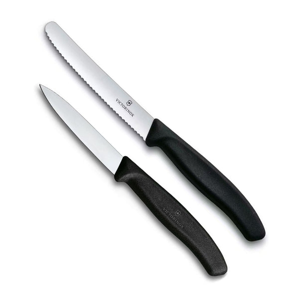 Victorinox Schilmessenset Swiss Classic Negro 2-piezas - Cuchillo para tomates & Cuchillo pelador