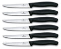 Victorinox cuchillos de carne dentados Swiss Classic negro - 6 piezas