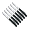Victorinox Steakmessen Swiss Classic gekarteld 6 stuks met zwart heft, vrijstaand op witte achtergrond