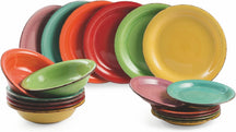 Villa d'Este Home juego de vajilla Baita multicolor 18 piezas / 6 personas - 6 platos de cena, 6 platos de desayuno y 6 platos hondos