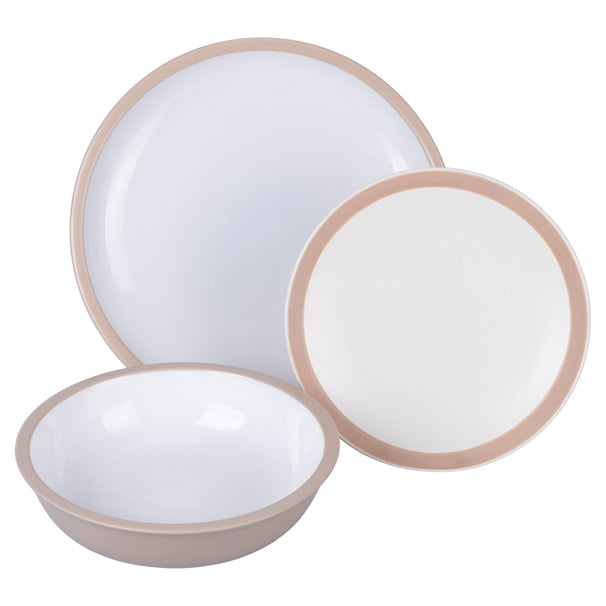 Villa d'Este Home juego de mesa Bistrot blanco 18 piezas / 6 personas - 6 platos de cena, 6 platos de desayuno y 6 platos hondos