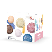 Villa d'Este Home juego de mesa Texture Porcelana 18 piezas / 6 personas - 6 platos de cena, 6 platos de desayuno y 6 platos hondos