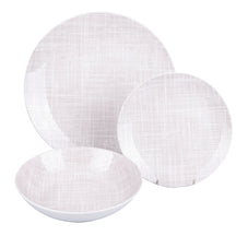 Villa d'Este Home juego de mesa Texture Porcelana 18 piezas / 6 personas - 6 platos de cena, 6 platos de desayuno y 6 platos hondos