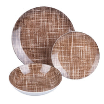 Villa d'Este Home juego de mesa Texture Porcelana 18 piezas / 6 personas - 6 platos de cena, 6 platos de desayuno y 6 platos hondos