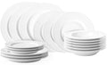 Villa d'Este Home Serviesset Decor blanco opaalglas 18-delig / 6 personas - 6 platos de cena, 6 platos de desayuno y 6 platos hondos