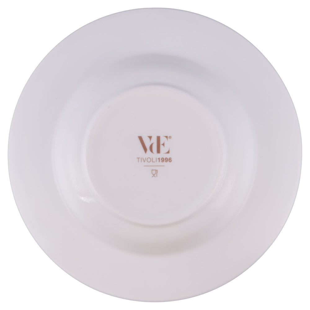 Villa d'Este Home Serviesset Decor blanco opaalglas 18-delig / 6 personas - 6 platos de cena, 6 platos de desayuno y 6 platos hondos