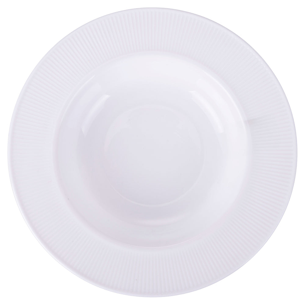 Villa d'Este Home Serviesset Decor blanco opaalglas 18-delig / 6 personas - 6 platos de cena, 6 platos de desayuno y 6 platos hondos